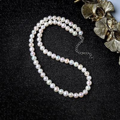 China Europe and America freshwater white cultured pearl necklace for sale