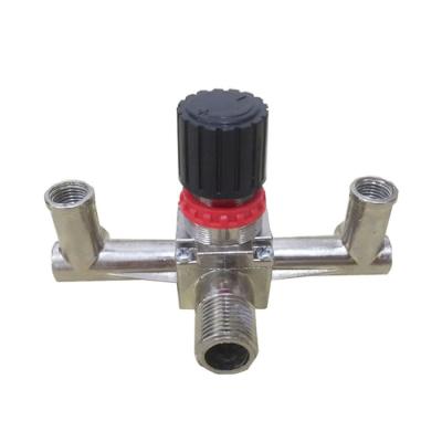 China Hotels air compressor spare part double outlet tube switch pressure regulator valve adjustment part for sale