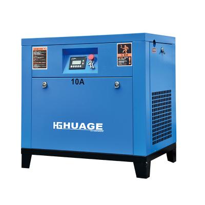 China Lubricated 10hp 7.5kw 125-150 PSI 8-10 Direct Driven Type High Quality Industrial Rotary Screw Air Bar Compressor for sale