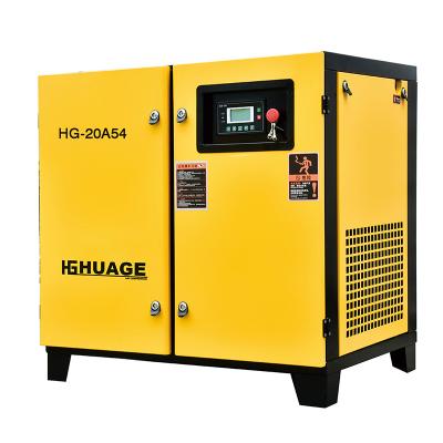 China Factory direct sale stationary oil lubricated screw power frequency 15kw 20hp rotary air compressor for sale