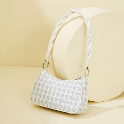 China 2021 New Fashionable Plaid Female Bag Fashionable PU China Factory Price Fashion Single Shoulder Bag for sale