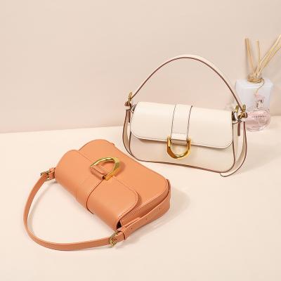 China 2021 Latest PU Simple Design Luxury Handbags For Lady Fashion Shoulder Handbag For Lady High Quality Vegan PU Leather Armpit Bag for sale