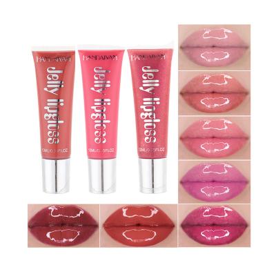 China HANDAIYAN 12 Colors Sunscreen Vitamina E Shiny Clear Liquid Moisturizing 3D Crystal Jelly Lipgoss Lip Gloss Gloss Plump Gel for sale