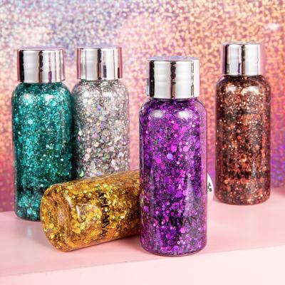 China Long-lasting Waterproof Shimmer Diamond Face Body Glitter Face Body Nail Art HANDAIYAN Beauty Makeup Eyeshadow Hair Glitter Gel Gel for sale