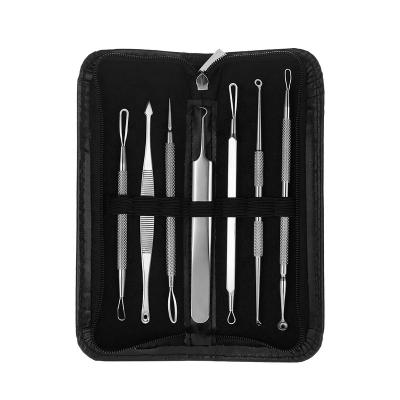 China Blackhead Whitehead Acne Remove Professional 7 Pcs Stainless Steel Blackhead Acne Needle Removal Tool Kit Double End Comedone Pimple Facial Extractor Tool Kit for sale