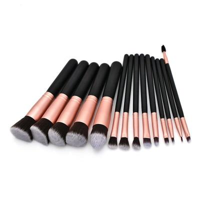 China Skin-Friendly Professional Premium Custom Makeup Brushes Synthetic Hair 14 Pcs China Make Up Brush Set Wholesale for sale