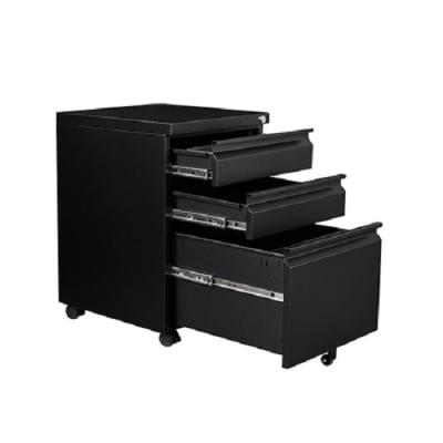 China Modern  Mobile Office Cabinets 3 Drawer Rolling Steel Metal Material With Wheels for sale