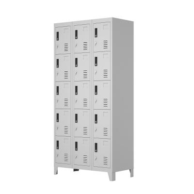 China Long Service Life 15 Door Gym Worker Locker Cabinet With Legs for sale