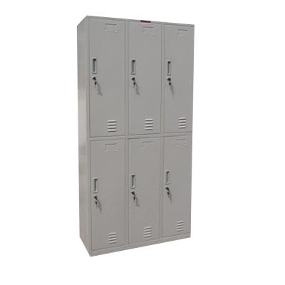 China 6 Door Metal Storage Wardrobe Colorful Student Use Wall Mounted for sale