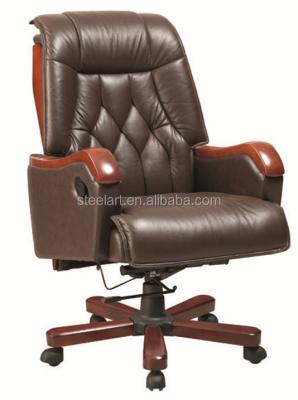 China Executive Boss Commercial Desk Chair Adjustable Wood Office Chairs for sale