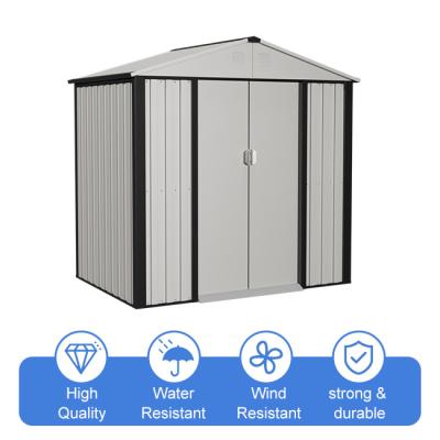 China Dual Slopes Metal Tool Shed With Double Sliding Door For Backyard for sale