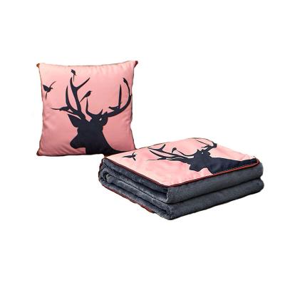 China Hot Sale Custom Printing Soft Folded Flannel Pillow Cover Foldable 2 in 1 Throw Pillow Cover for sale