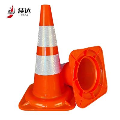 China Manufacturing Sales 50cm Flexible Orange PVC Cone Plastic Traffic Cone Safety Parking Cones for sale