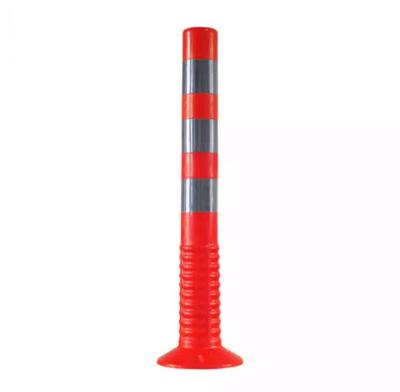 China 75cm Hign Quality TPU Flexible Post Plastic Mark Bollards Reboundable Traffic Reflective Flexible Warning Barrier for sale