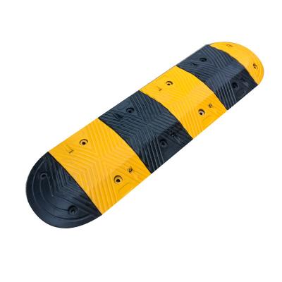 China Roadway Safety Factory Supply 1000x350x50mm Heavy Duty Rubber Yellow And Black Speed ​​Bump Traffic Car Bump Bump for sale