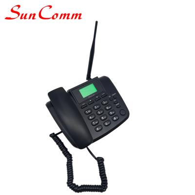 China Store numbers in SIM and 250 numbers in phone book. GSM fixed wireless desk phone dual sim card wireless desk phone for sale