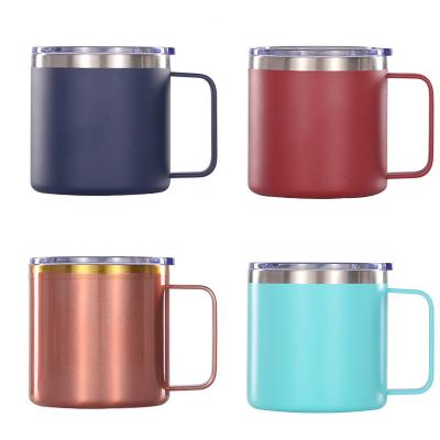 China Viable Factory Direct 16oz304 Stainless Steel Desktop Insulated Coffee Mug With Straw And Lid Tumbler Sublimation Blank for sale