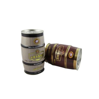 China Coffee Round Empty Tin Coffee Can With Easy Open End for sale