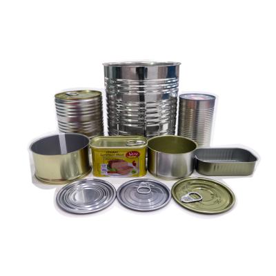 China Wholesale Empty Round Food Tin Cans Glass Jar Canned Food and Aluminum Can with EOE or Hook Cap Food Grade Food Tin Can for sale