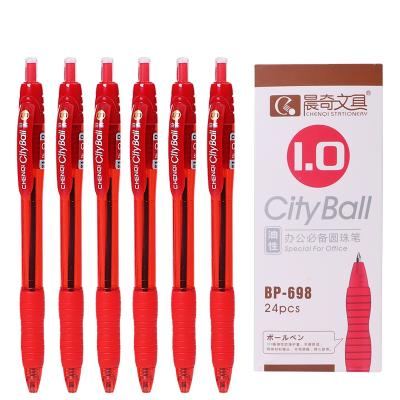 China 1.0 Mm Eco-friendly Cheap Writing Black Blue Red Office School Promotional Plastic Ballpoint Pen for sale