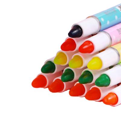 China Solid Wax Crayon Gel Highlighter Pen 12 Colors Fluorescent Gel Wax Crayon Office School Stationery Solid Bar Pen for sale