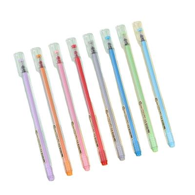 China Cheap Wholesale Office Eco-friendly Multicolor Student Supplies Kids 8 Colored Gel Ink Pen Set for sale