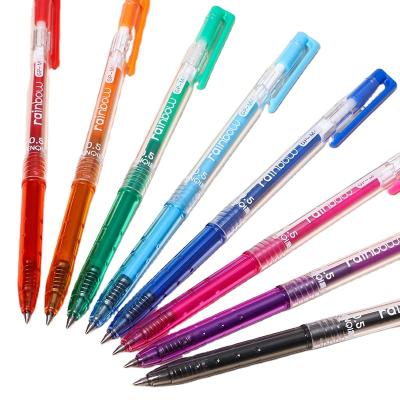 China Hot Selling High Quality Colorful Enrolling Gift Eco-friendly Fashion Stationery 8 Colors Gel Pen Set for sale