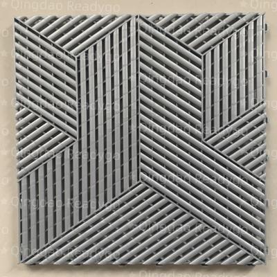 China Factory Rigid Colorful Interlocking PP cubic garage floor tiles plastic Garage Flooring for sale