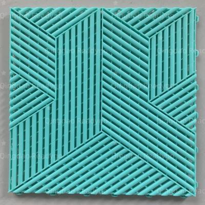 China 25PCS Grooved Plastic Garage Floor Tile Interlocking Vinyl Floor Tiles Garage for sale