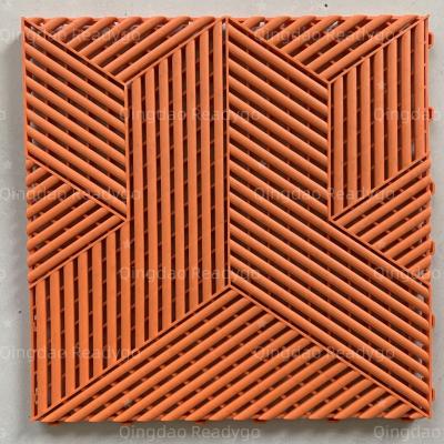 China Orange Heavy Duty Interlocking Floor Tiles Anti Slip Garagetrac Flooring for sale