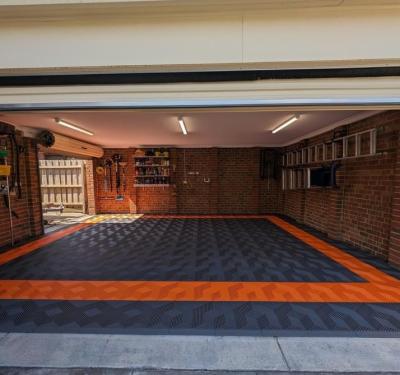 China Matte Grey Interlocking Garage Flooring Plastic Garage Floor Tile for sale