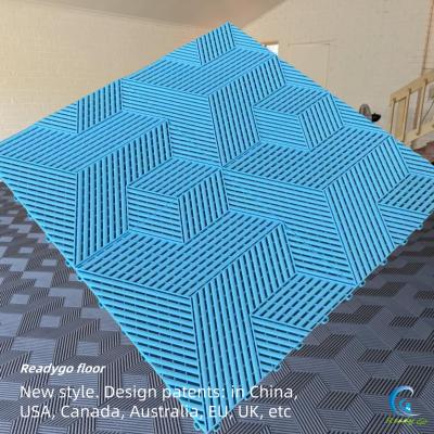 China 18mm Interlocking Workshop Flooring UV Resistant Plastic Garage Tiles for sale