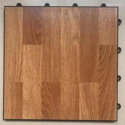 China Dark Wood Interlocking Portable Dance Floor Tile 300x300x12mm for sale