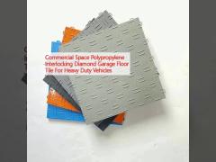 Commercial Space Polypropylene Interlocking Diamond Garage Floor Tile For Heavy Duty Vehicles