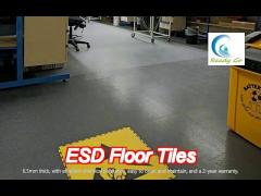 fire rating 6.5mm esd floor tiles pvc conductive floor tiles light grey color