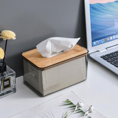 China Modern Amazon Hot Sale Bathroom Use Plastic Wood Tissue Holder Custom Acrylic Clear Tissue Box for sale