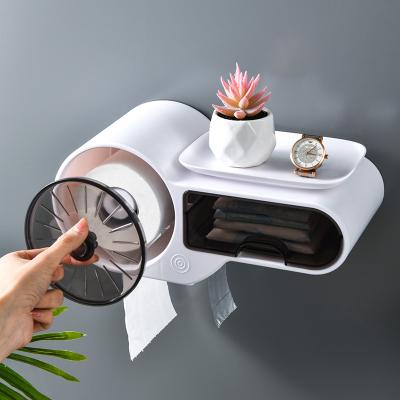 China Multi-function Wall Mounted Jumbo Tissue Box Water Proof Bathroom Toilet Paper Holder Modern Household Low Promotion Moq for sale