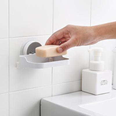 China 2022 Hot Sale Amazon Bathroom Shelf Easy-Clean Soap Dish Drainage Plastic Soap Holder Punch Free for sale