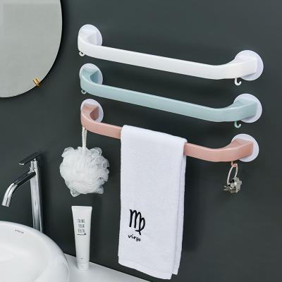 China Wholesale Fashion ABS Towel Rack Non-trace Stick Bathroom Wall Mounted Hanger with Hook Slippers Rack Towel Racks for sale