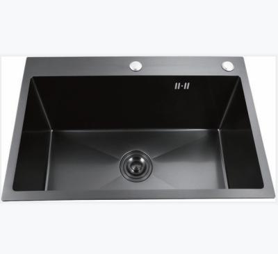 China Without Faucet High Grade Black Sink Stainless Steel Handmade Kitchen Sinks HL6045B for sale