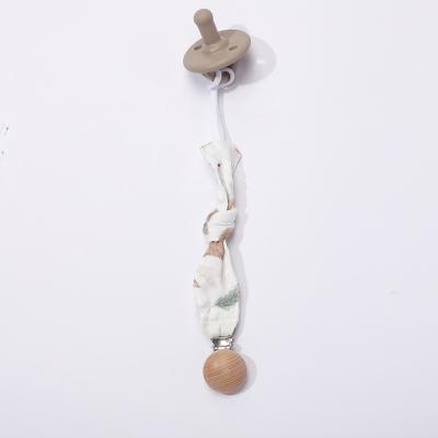 China Wooden Baby Teething Chain BPA Free Pacifier Clip For Newborn for sale