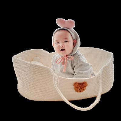 China Mummy Bags Rope Woven Basket Portable Strong Baby Changing Handles Durable for sale