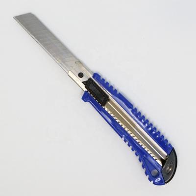 China Slide Open Factory supplies 18mm colorful Knife Cutter For Paper Box Utility Knife With Protective Handle for sale