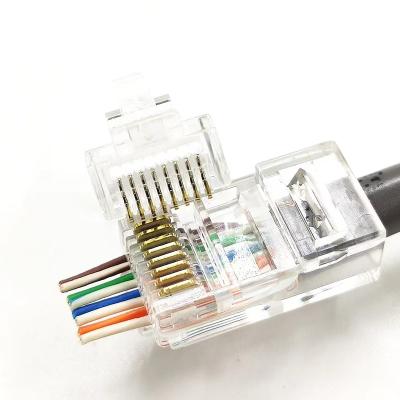 China Wholesale Power Cat6 Socket Connector Passthrough Crystal Head RJ45 Connector For Networking Cabling Lan Cable Network Crystal Head for sale