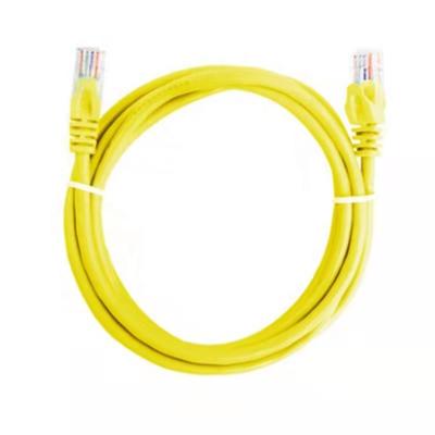 China Telecom Communication Cat5e Ethernet Patch Tie Yellow Cat5e UTP Network Cable Soft Stranded CAT5e 1M cabie for sale