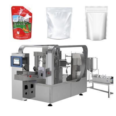 China Food Stand Rotary Automatic Spout Bag Mineral Water Pouch Packing Machine for sale