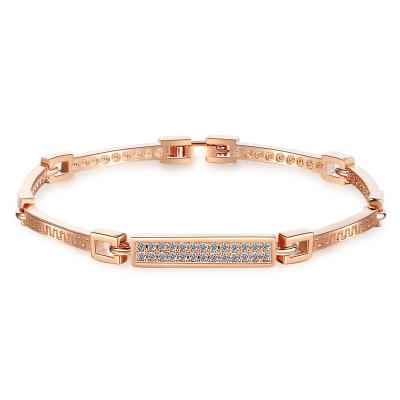 China FASHIONABLE Bangle Gold Contracted Inlay Diamond One Word Bracelet Brick Hand Accessories Hot-selling independent packaging wholesale for sale