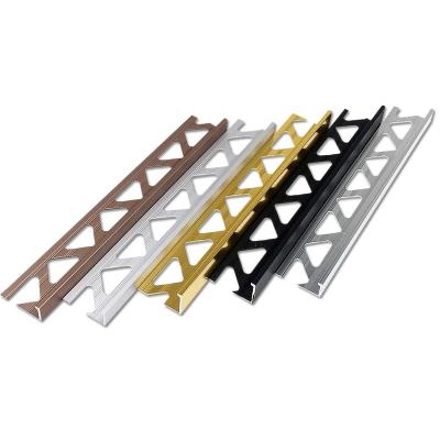 China Modern Tile To Tile Aluminum L Shaped Transition Strip Wall Edge Pad Tile Trim for sale