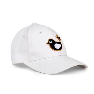 China COMMON Customized White Bird Logo Baseball Cap 3D Embroidery Sports Hat 6 Panel Cheap Cotton Adjustable Plain for sale