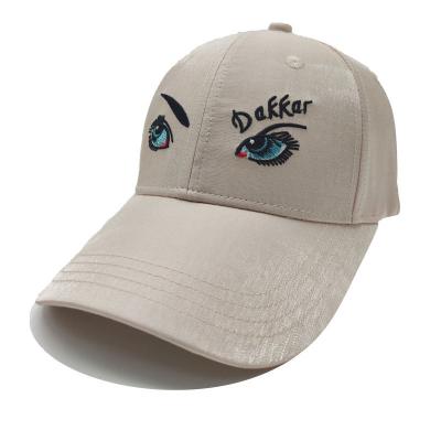 China COMMON 6 Panel High Quality Custom Eye Embroidered Logo Sport Dad Hat Fitted Polyester Baseball Cap for sale